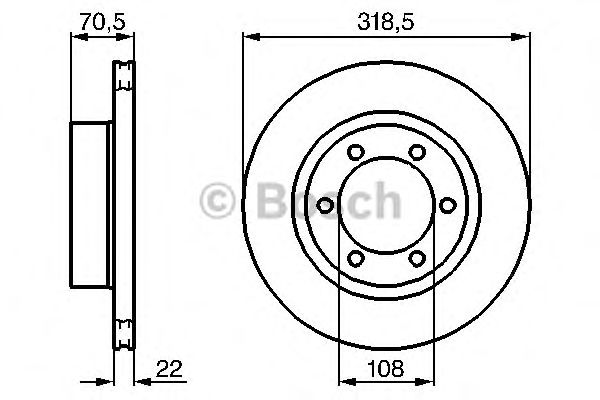 Купить запчасть Bosch - 0986478698 Диск тормозной перед TOYOTA LAND CRUISER 90 (_J9_) 3.4 i 24V (VZJ90_, VZJ95_) 03.1996 - 12.2002 <=> TOYOTA LAND CRUISER 90 (_J9_) 3.0 TD (KZJ90_, KZJ95_) 04.1996 - 12.2002