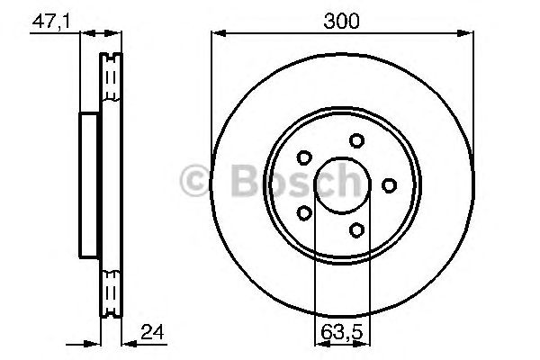 Купить запчасть Bosch - 0986478718 Диск тормозной перед FORD MONDEO III Saloon (B4Y) 2.0 16V 10.2000 - 03.2007 <=> FORD MONDEO III Saloon (B4Y) 1.8 16V 10.2000 - 03.2007