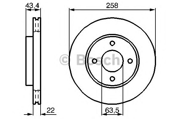 Купить запчасть Bosch - 0986478892 Диск тормозной перед FORD FUSION (JU_) 1.6 08.2002 - 11.2008 <=> FORD FUSION (JU_) 1.4 08.2002 - 12.2012