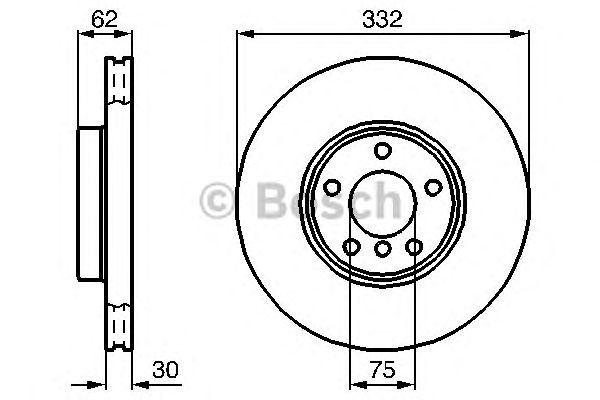 Купить запчасть Bosch - 0986478974 Диск тормозной перед BMW X5 (E53) 3.0 i 05.2000 - 12.2006 <=> BMW X5 (E53) 3.0 d 12.2003 - 12.2006