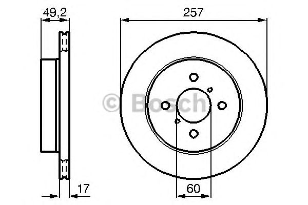 Купить запчасть Bosch - 0986478984 Диск тормозной перед SUZUKI IGNIS I (FH) 1.3 (HV51, HX51, RG413) 10.2000 - 09.2003