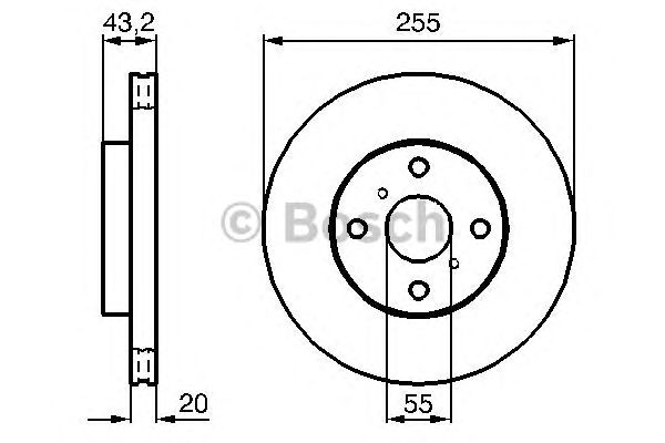 Купить запчасть Bosch - 0986479012 Диск тормозной перед TOYOTA YARIS (_P1_) 1.0 (SCP10_) 04.1999 - 09.2005 <=> TOYOTA ECHO Saloon (_P1_) 1.5 (NCP12_) 08.2000 - 01.2006