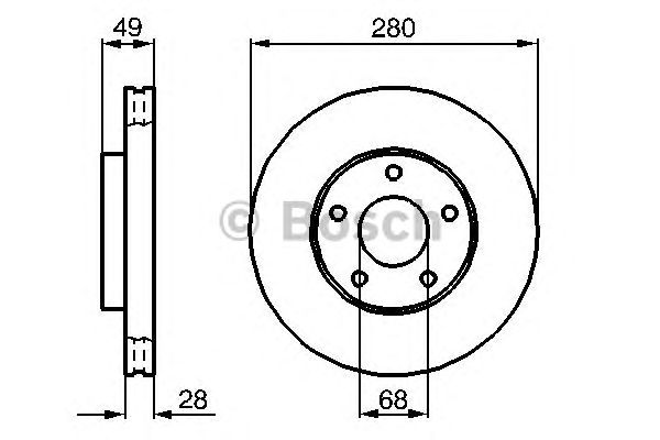 Купить запчасть Bosch - 0986479030 Диск тормозной перед NISSAN X-TRAIL (T30) 2.0 4x4 07.2001 - 01.2013 <=> NISSAN PRIMERA (P12) 1.6 01.2002 -