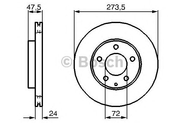 Купить запчасть BOSCH - 0986479034 Диск тормозной передний MAZDA 6 (GG) 1.8, (GH) 2.0, 2.5, 323F (BJ) 2.0 0986479034
