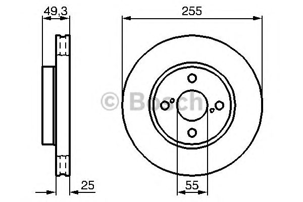 Купить запчасть BOSCH - 0986479085 Диск тормозной передний TOYOTA COROLLA (E12) 0986479085