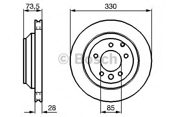 Купить запчасть BOSCH - 0986479095 Диск тормозной зад VW TOUAREG (7P5, 7P6) 3.6 V6 FSI 08.2010 -  <=> VW TOUAREG (7P5, 7P6) 3.0 V6 TDI 05.2011 - 