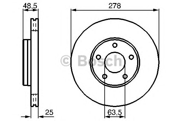 Купить запчасть Bosch - 0986479173 Диск тормозной перед FORD FOCUS III 1.6 Ti 07.2010 - <=> FORD FOCUS III Saloon 1.6 Ti 07.2010 -