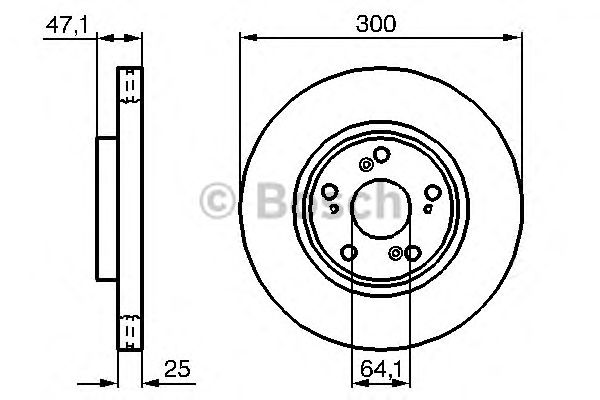 Купить запчасть Bosch - 0986479227 Диск тормозной перед HONDA ACCORD VII (CL, CN) 2.4 (CL9) 02.2003 - 05.2008 <=> HONDA ACCORD VII (CL, CN) 2.0 (CL7) 02.2003 - 05.2008