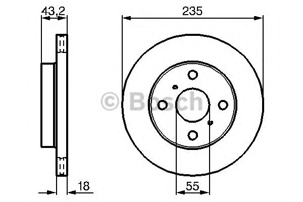 Купить запчасть Bosch - 0986479244 Диск тормозной перед TOYOTA YARIS (_P1_) 1.0 (SCP10_) 04.1999 - 09.2005 <=> TOYOTA ECHO Saloon (_P1_) 1.5 (NCP12_) 08.2000 - 01.2006