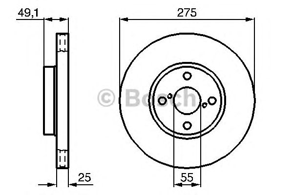 Купить запчасть Bosch - 0986479245 Диск тормозной перед TOYOTA COROLLA Estate (_E12_) 1.4 D4-D (NDE120_) 06.2004 - 10.2007 <=> TOYOTA COROLLA Verso (_E12_) 1.8 VVT-i (ZZE122_) 12.2001 - 05.2004