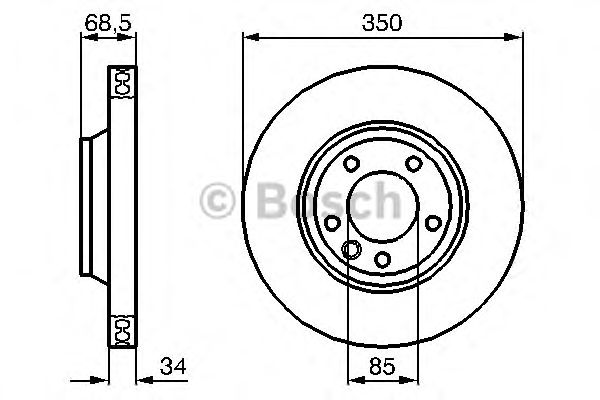 Купить запчасть BOSCH - 0986479249 Диск тормозной передн левый AUDI Q7 0986479249