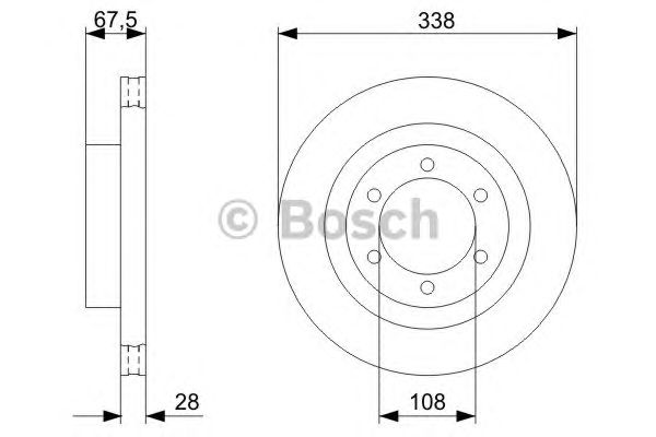 Купить запчасть Bosch - 0986479304 Диск тормозной перед TOYOTA LAND CRUISER PRADO (_J12_) 4.0 (GRJ120_) 12.2002 - 12.2009 <=> TOYOTA LAND CRUISER PRADO (_J12_) 2.7 (TRJ12) 11.2003 - 07.2009