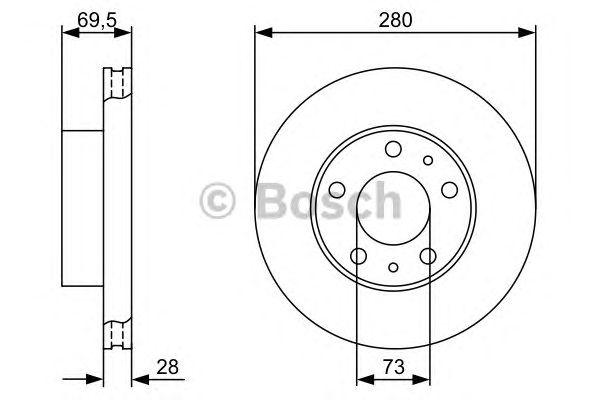 Купить запчасть BOSCH - 0986479313 Тормозной диск передний 0986479313