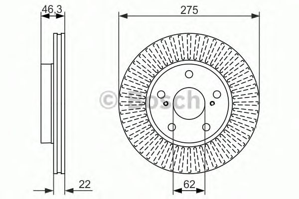 Купить запчасть Bosch - 0986479341 Диск тормозной перед TOYOTA COROLLA Saloon (_E15_) 1.6 Dual VVTi (ZRE141) 01.2007 - <=> TOYOTA AURIS (_E15_) 1.6 (ZRE151_) 03.2007 - 09.2012