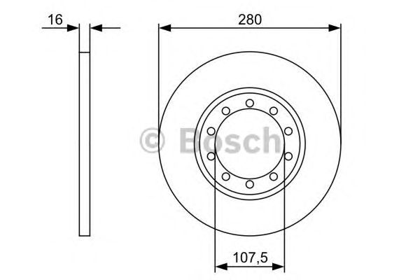 Купить запчасть Bosch - 0986479390 Диск тормозной зад FORD TRANSIT Box (FA_ _) 2.2 TDCi RWD 10.2011 -  <=> FORD TRANSIT Bus (FD_ _, FB_ _, FS_ _, FZ_ _, FC_ _) 2.4 TDCi 04.2006 - 08.2014