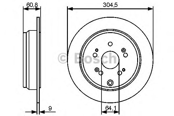 Купить запчасть Bosch - 0986479449 Диск тормозной зад HONDA CR-V II (RD_) 2.0 (RD4) 09.2001 - 03.2007 <=> HONDA CR-V II (RD_) 2.4 Vtec 4WD (RD7) 09.2001 - 09.2006