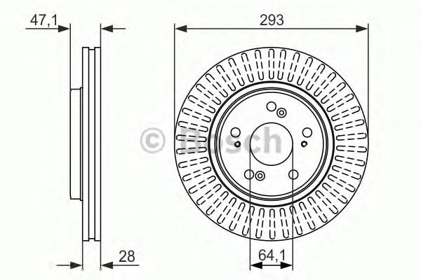 Купить запчасть Bosch - 0986479456 Диск тормозной перед HONDA CR-V III (RE_) 2.0 i 4WD (RE5) 01.2007 -  <=> HONDA CR-V III (RE_) 2.4 i-VTEC 4WD (RE7) 09.2009 - 