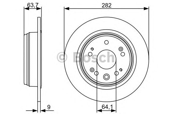 Купить запчасть Bosch - 0986479505 Диск тормозной зад HONDA CR-V II (RD_) 2.0 (RD4) 09.2001 - 03.2007