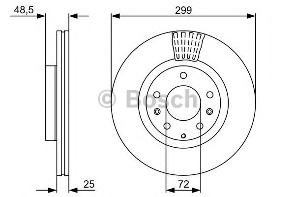 Купить запчасть Bosch - 0986479542 Диск тормозной перед MAZDA 6 Saloon (GH) 2.0 MZR 08.2007 - 12.2012 <=> MAZDA 6 Saloon (GH) 1.8 MZR 08.2007 - 07.2013