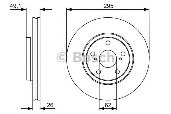 Купить запчасть Bosch - 0986479560 Диск тормозной перед TOYOTA VERSO (_R2_) 1.8 (ZGR21_) 04.2009 -  <=> TOYOTA AVENSIS Saloon (_T27_) 1.8 (ZRT271_) 11.2008 - 