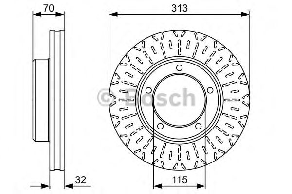Купить запчасть BOSCH - 0986479567 Диск тормозной передний TOYOTA LAND CRUISER 100, LEXUS LX470 (UZJ100) 0986479567
