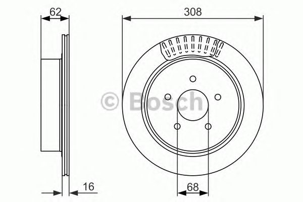 Купить запчасть Bosch - 0986479606 Диск тормозной зад NISSAN MURANO II (Z51) 3.5 4x4 12.2010 - 09.2014 <=> INFINITI FX 35 All-wheel Drive 01.2003 - 12.2008