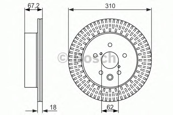 Купить запчасть Bosch - 0986479615 Диск тормозной зад LEXUS IS II (_E2_) 250 (GSE20) 08.2005 - 03.2013 <=> LEXUS GS (_S19_) 300 (GRS190_) 04.2005 - 11.2011