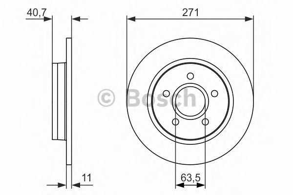 Купить запчасть Bosch - 0986479763 Диск тормозной зад FORD FOCUS III 1.6 Ti 07.2010 - <=> FORD FOCUS III Saloon 1.6 Ti 07.2010 -