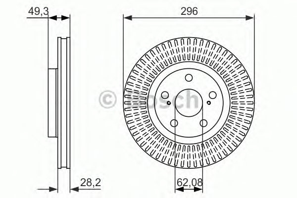 Купить запчасть Bosch - 0986479768 Диск тормозной перед TOYOTA RAV 4 IV (_A4_) 2.0 (ZSA42) 12.2012 - <=> TOYOTA CAMRY Saloon (_V5_) 2.5 (ASV50_) 09.2011 -