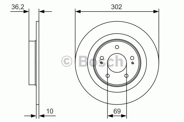 Купить запчасть BOSCH - 0986479B04 Диск тормозной задний MITSUBISHI OUTLANDER III 0986479B04