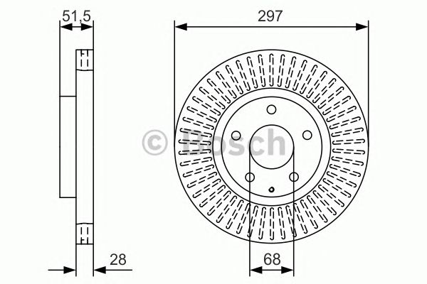 Купить запчасть Bosch - 0986479B15 Диск тормозной перед MAZDA 6 Saloon (GJ, GL) 2.0 12.2012 - <=> MAZDA CX-5 (KE, GH) 2.5 AWD 02.2015 - 02.2017