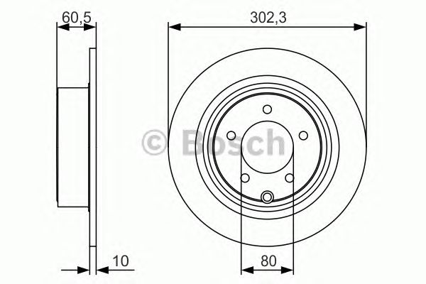 Купить запчасть Bosch - 0986479R07 Диск тормозной зад MITSUBISHI OUTLANDER II (CW_W) 2.4 4WD (CW5W) 09.2007 - 11.2012 <=> MITSUBISHI ASX (GA_W_) 1.8 02.2010 -