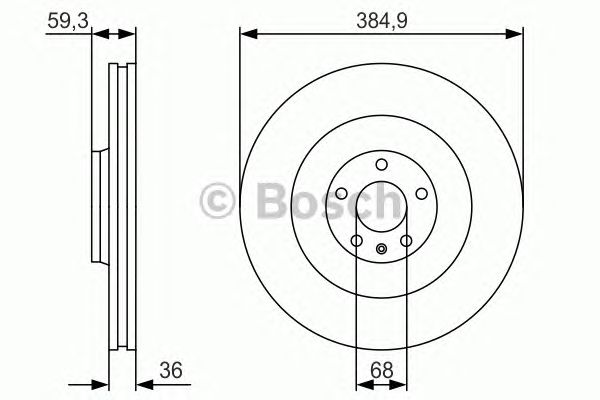 Купить запчасть Bosch - 0986479R30 Диск тормозной перед AUDI A8 (4E2, 4E8) 4.2 quattro 10.2002 - 07.2010 <=> AUDI A8 (4E2, 4E8) 4.2 FSI quattro 06.2006 - 07.2010