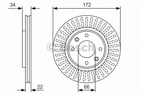 Купить запчасть Bosch - 0986479R63 Диск тормозной перед PEUGEOT 307 (3A/C) 1.6 16V 08.2000 - 11.2007 <=> PEUGEOT 207 (WA_, WC_) 1.4 16V 02.2006 -