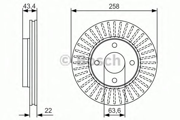 Купить запчасть BOSCH - 0986479R64 Тормозной диск передний 0986479R64