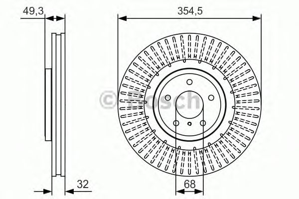 Купить запчасть BOSCH - 0986479T02 Диск тормозной задний 0986479T02