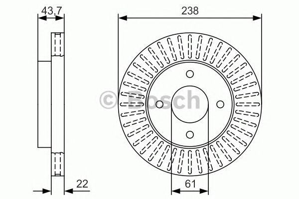 Купить запчасть Bosch - 0986479T42 Диск тормозной перед Nissan Micra 1.0-1.5DCi 03>