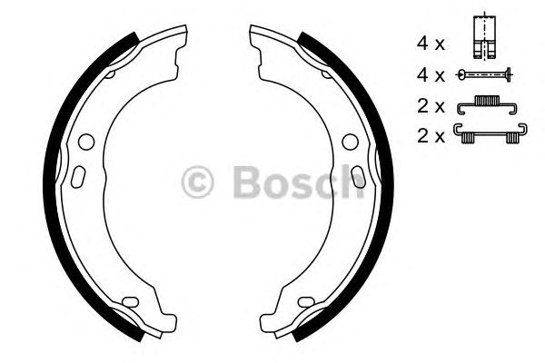 Купить запчасть Bosch - 0986487726 Колодки тормозные барабанные зад PEUGEOT BOXER Box 2.2 HDi 130 03.2011 - <=> PEUGEOT BOXER Box 2.2 HDi 120 04.2006 -