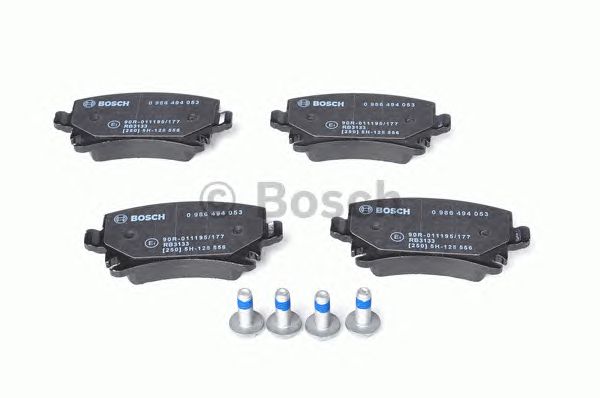 Купить запчасть Bosch - 0986494053 Колодки тормозные дисковые зад SKODA OCTAVIA II (1Z3) 1.6 06.2004 - 06.2013 <=> SKODA OCTAVIA II (1Z3) 1.8 TSI 03.2009 - 06.2013
