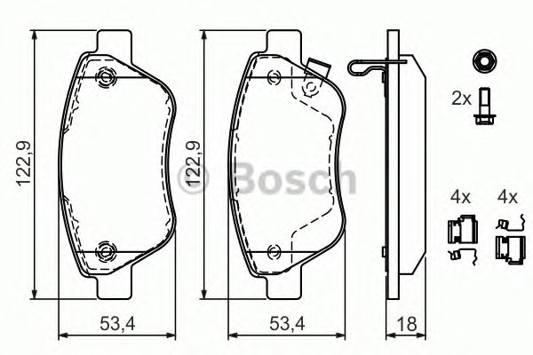 Купить запчасть Bosch - 0986494092 Колодки тормозные дисковые перед OPEL CORSA D (S07) 1.2 (L08, L68) 07.2006 -  <=> OPEL CORSA D (S07) 1.4 (L08, L68) 07.2006 - 