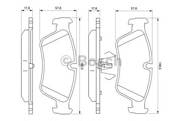 Купить запчасть Bosch - 0986494096 Колодки тормозные дисковые перед BMW 3 (E90) 318 i 03.2007 - 10.2011 <=> BMW 3 (E90) 320 i 02.2007 - 12.2011