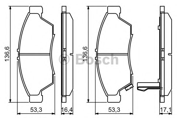 Купить запчасть Bosch - 0986494238 Колодки тормозные дисковые перед SUZUKI LIANA Hatchback 1.6 i (RH416) 04.2002 - 12.2007 <=> SUZUKI LIANA (ER, RH_) 1.6 i (RH416) 04.2002 - 