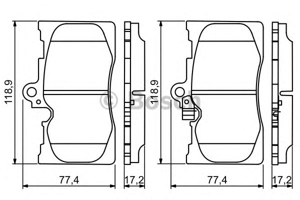 Купить запчасть Bosch - 0986494252 Колодки тормозные дисковые перед LEXUS GS (_L1_) 250 (GRL11_) 01.2012 -  <=> LEXUS GS (_S19_) 450h (GRS191_, GWS191_) 02.2006 - 11.2011