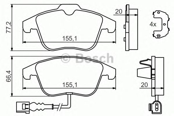 Купить запчасть BOSCH - 0986494372 Колодки передние VW SHARAN 2010- TIGUAN, AUDI Q3 0986494372