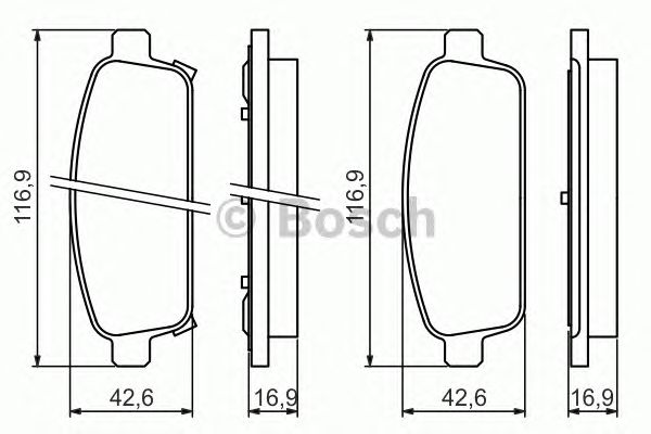 Купить запчасть Bosch - 0986494435 Колодки тормозные дисковые зад CHEVROLET CRUZE (J300) 1.6 05.2009 - <=> CHEVROLET CRUZE (J300) 1.8 05.2009 -