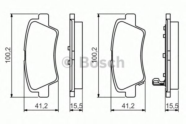 Купить запчасть Bosch - 0986494557 Колодки тормозные дисковые зад HYUNDAI ACCENT IV Saloon (RB) 1.6 11.2010 - <=> KIA RIO III Saloon (UB) 1.6 CVVT 06.2012 -