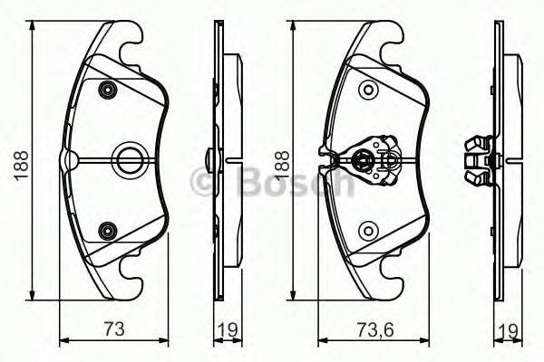 Купить запчасть Bosch - 0986495110 Колодки тормозные дисковые перед AUDI Q5 (8RB) 2.0 TFSI quattro 11.2008 - <=> AUDI A6 (4G2, 4GC, C7) 2.0 TFSI 05.2011 -
