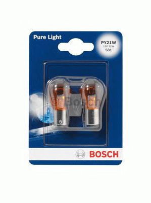 Купить запчасть Bosch - 1987301018 Лампа PY21W 12V SB (блистер, 2 шт.) PY21W 21W 12V BAU15s
