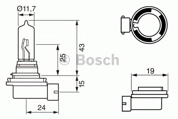 Купить запчасть Bosch - 1987302082 Лампа 12V 65W H9 65W 12V PGJ19-5