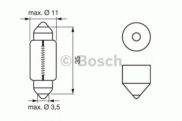 Купить запчасть Bosch - 1987302211 Лампа STANDARD C5W 12V 5W 5W 12V SV85-8
